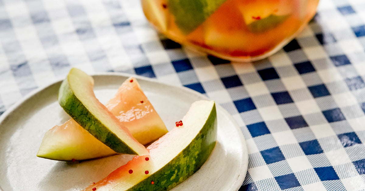 BLACK MUSTARD SEED PICKLED WATERMELON RINDS