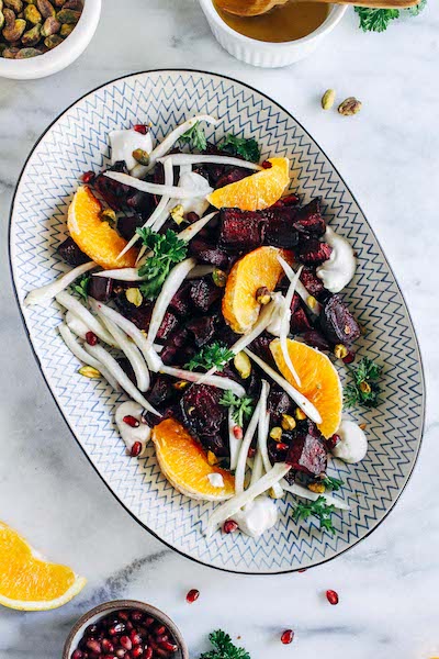 Citrus Glazed Beet Salad With Cashew Cream