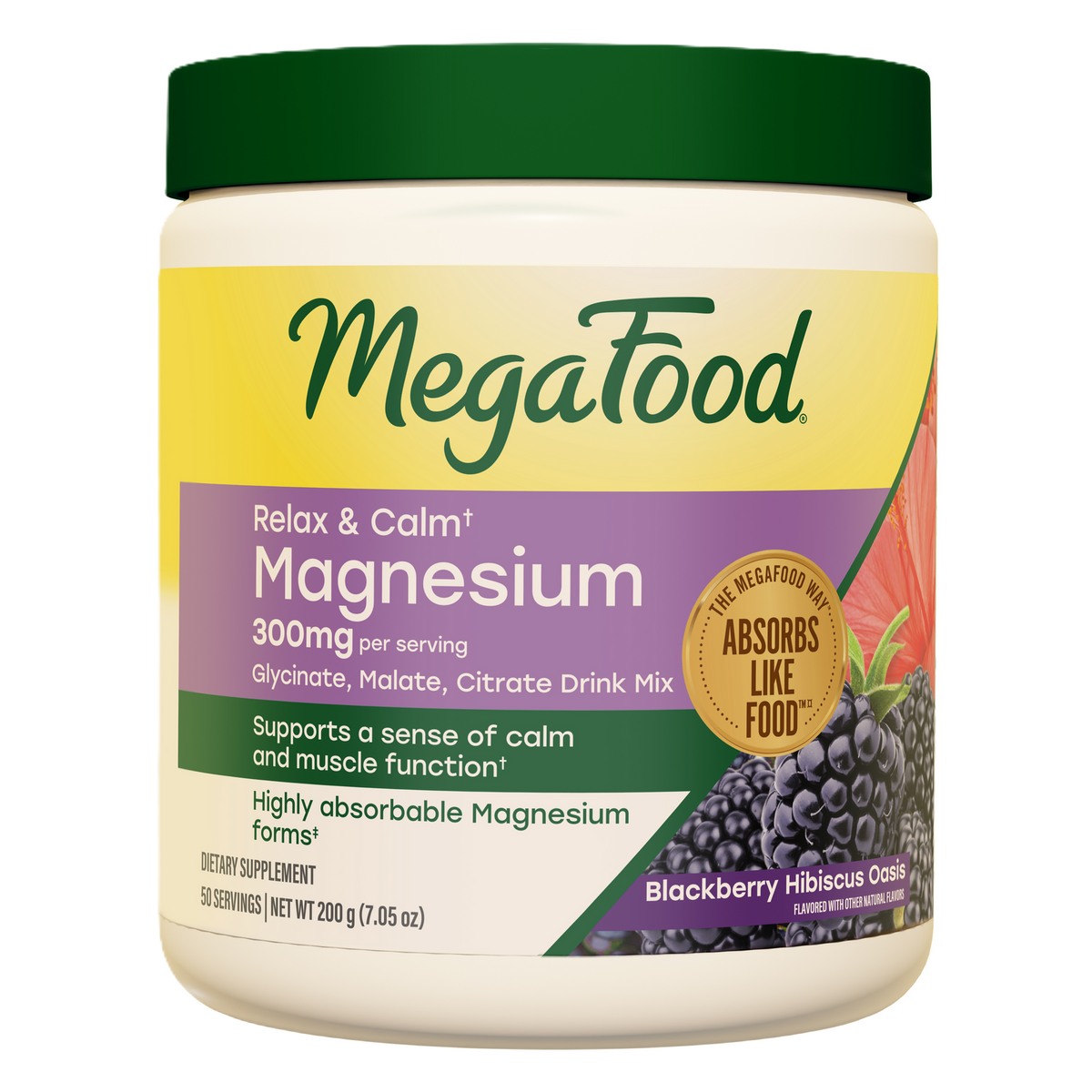 Relax + Calm* Magnesium Powder - Blackberry Hibiscus Oasis Flavor