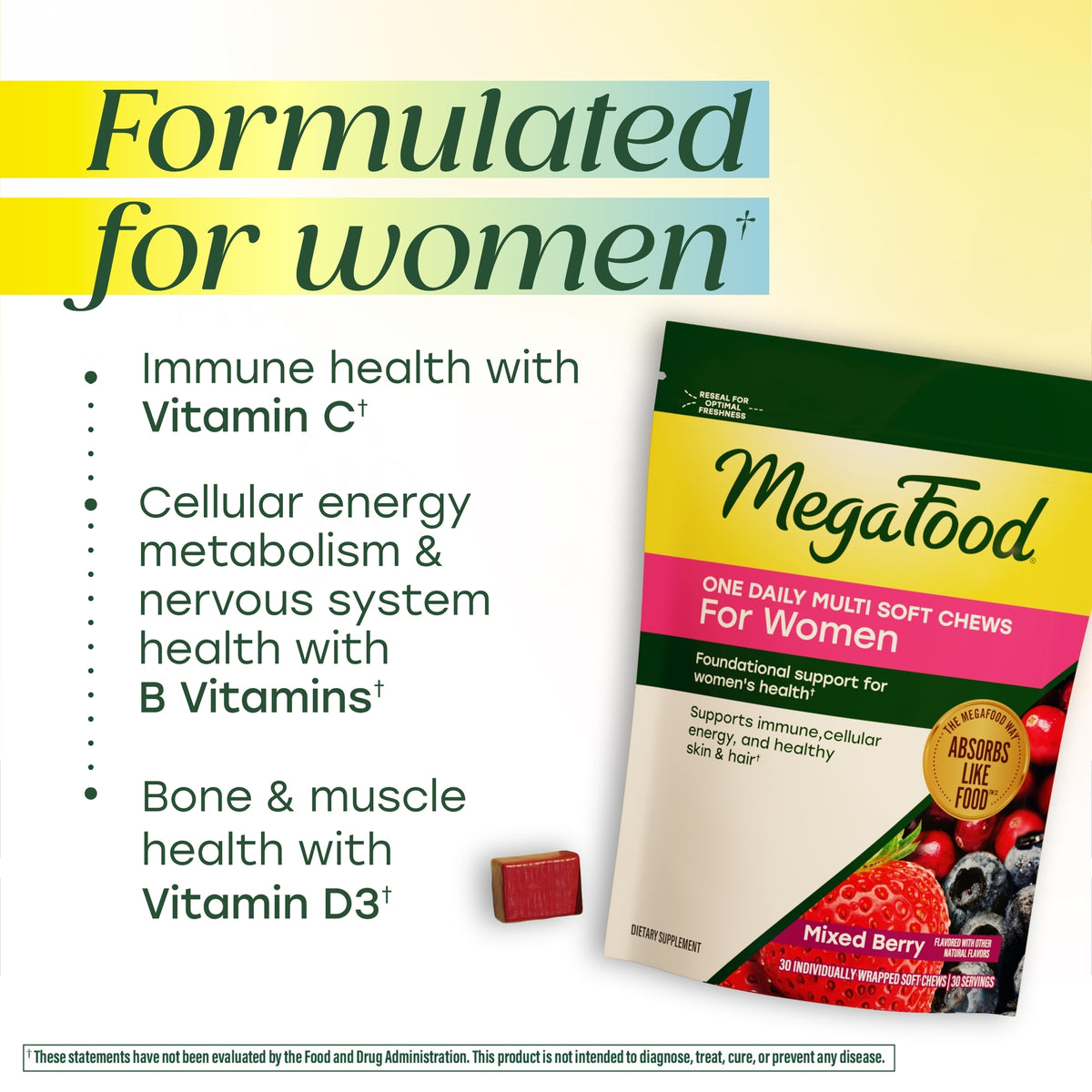 Women's One Daily Multivitamin Soft Chews - Mixed Berry Flavor