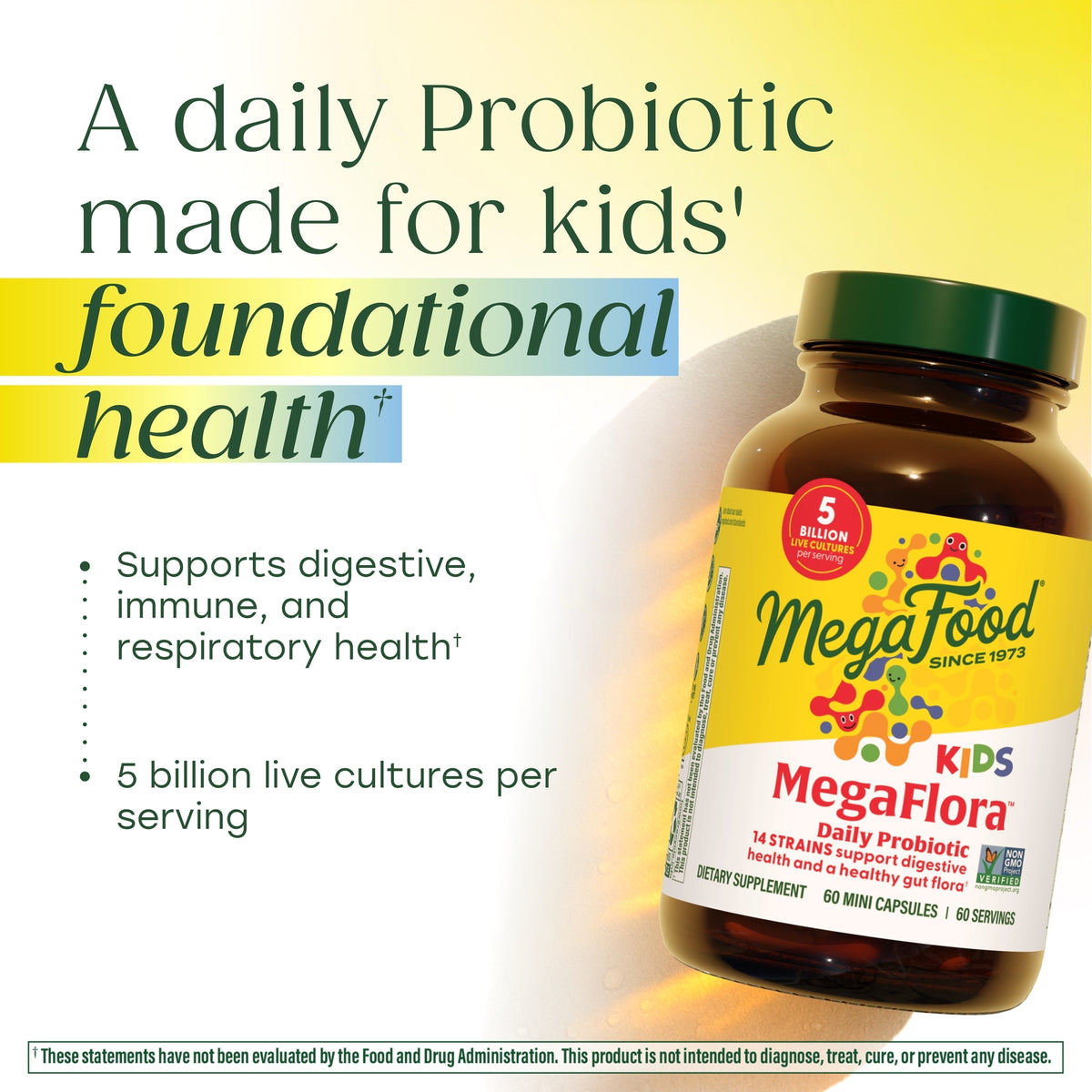 MegaFlora® Kids Probiotic - 14 Strains - 5 Billion live cultures