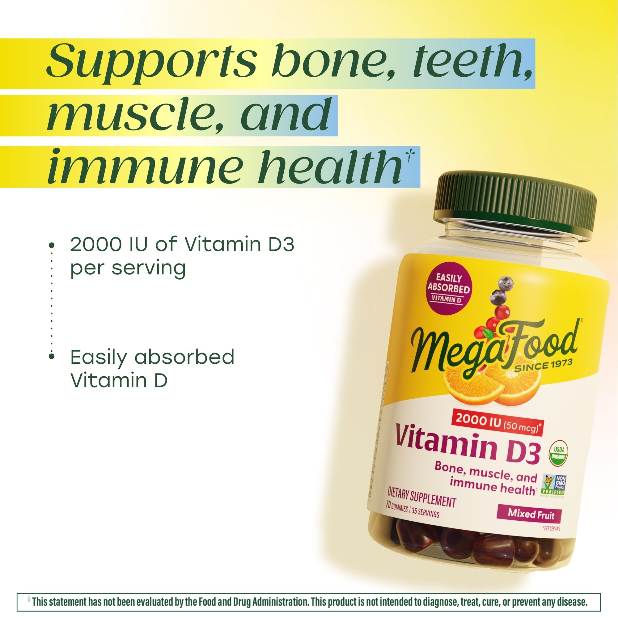 Supports bone, teeth, muscle, and immune health
