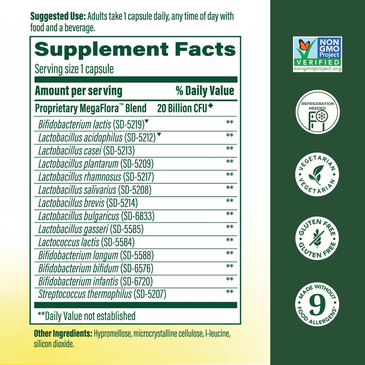 MegaFlora® Probiotic Original - 14 Strains - 20 Billion live cultures