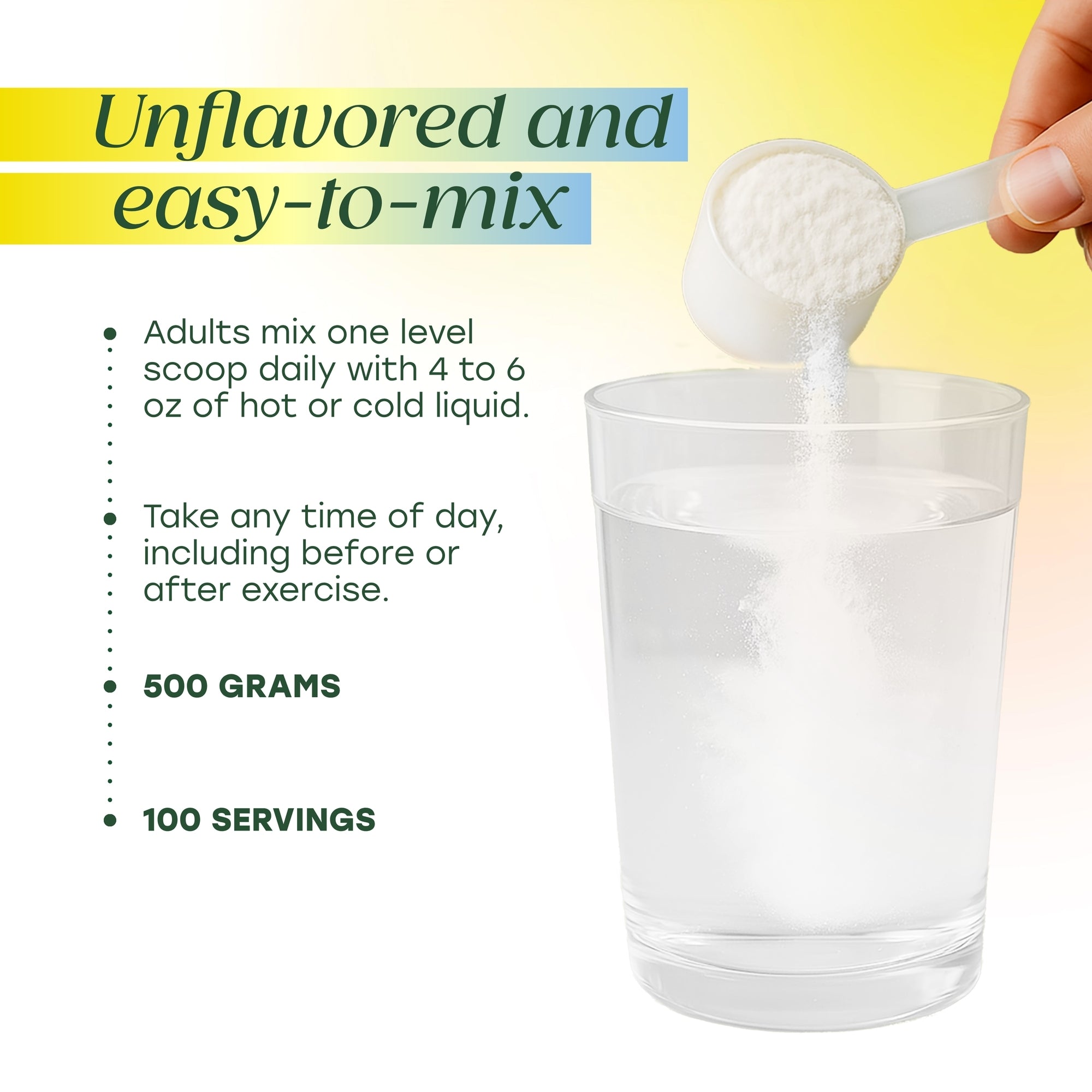 Unflavored and easy-to-mix