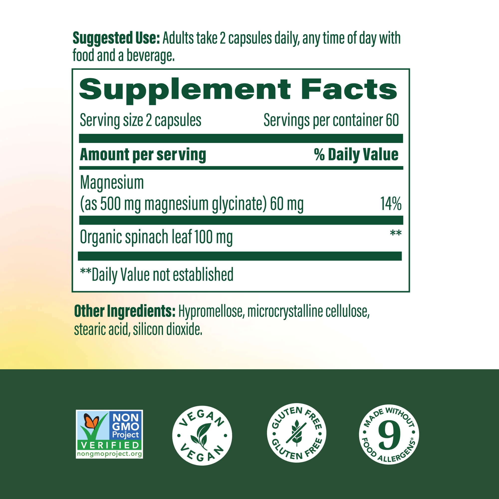 Magnesium Glycinate Supplement Facts