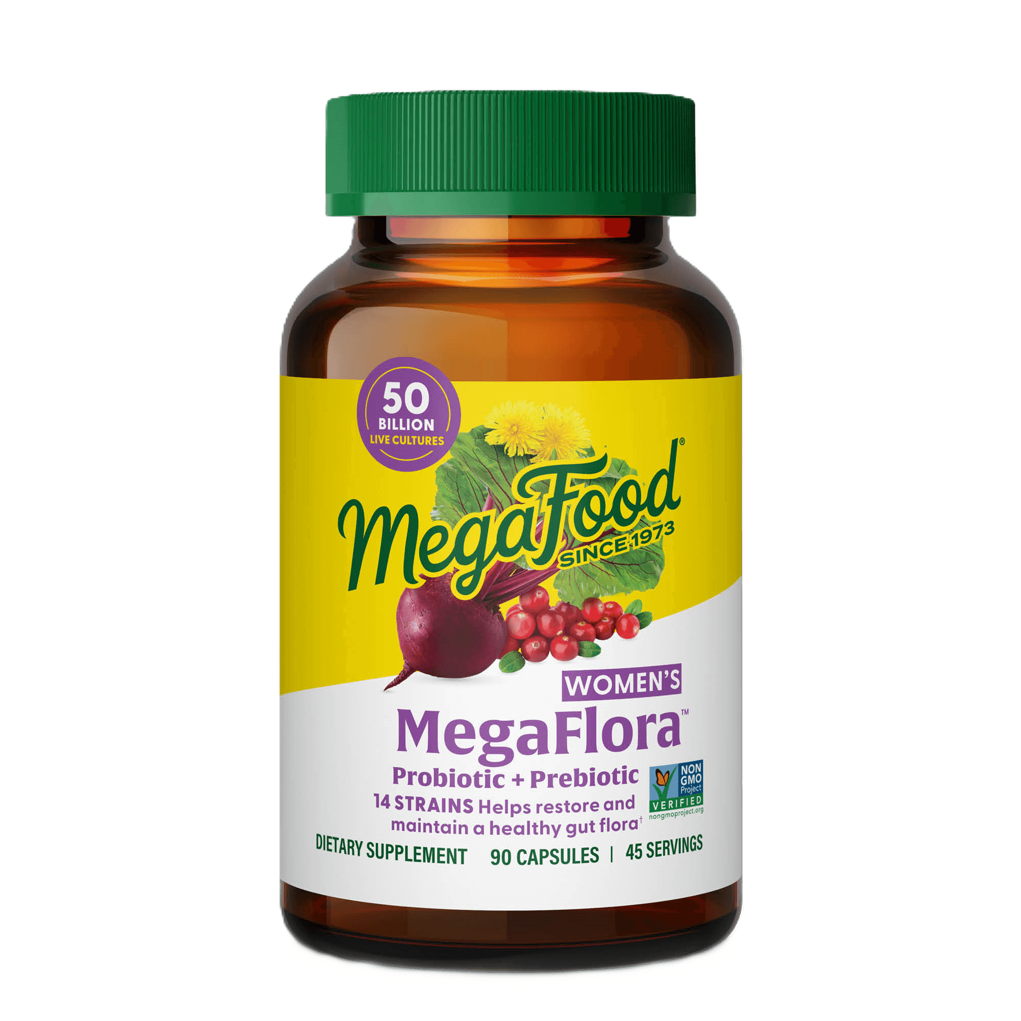 MegaFlora® Women's Probiotic + Prebiotic - 14 Strains - 50 Billion live cultures