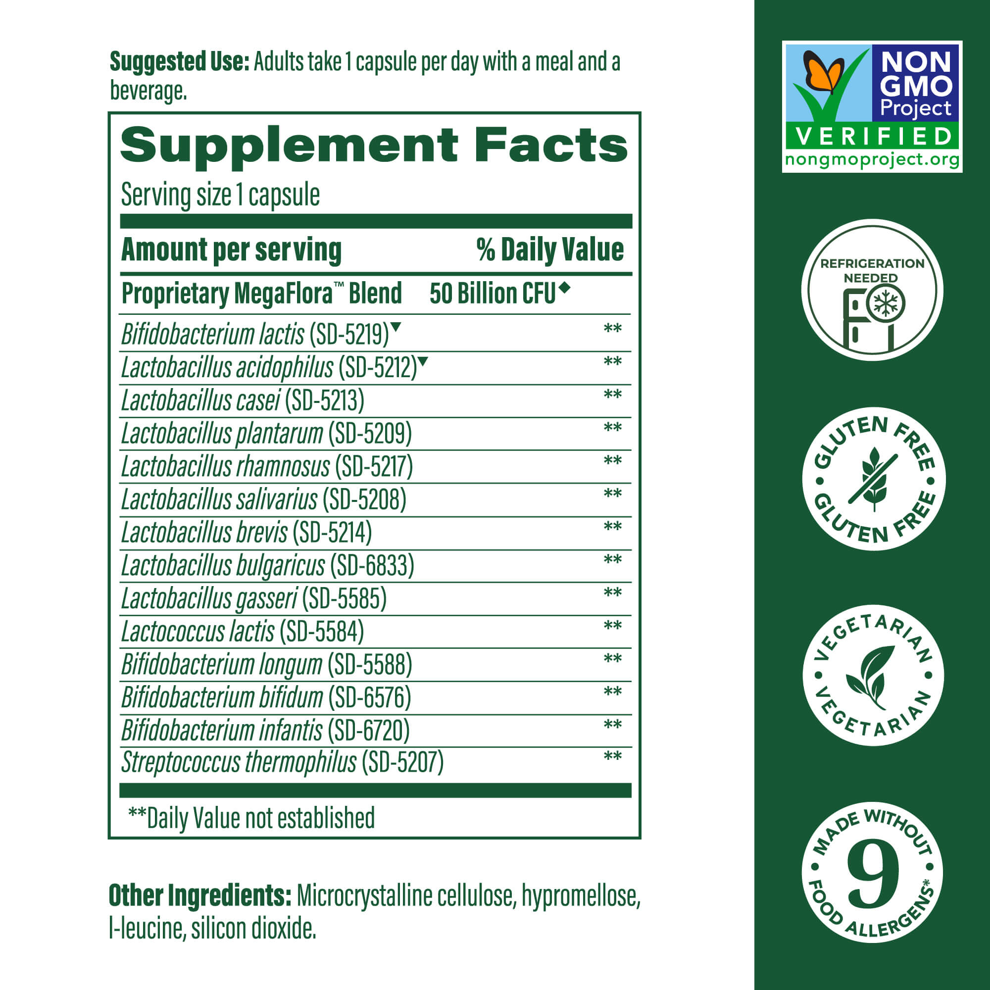 MegaFlora Plus Supplement Facts