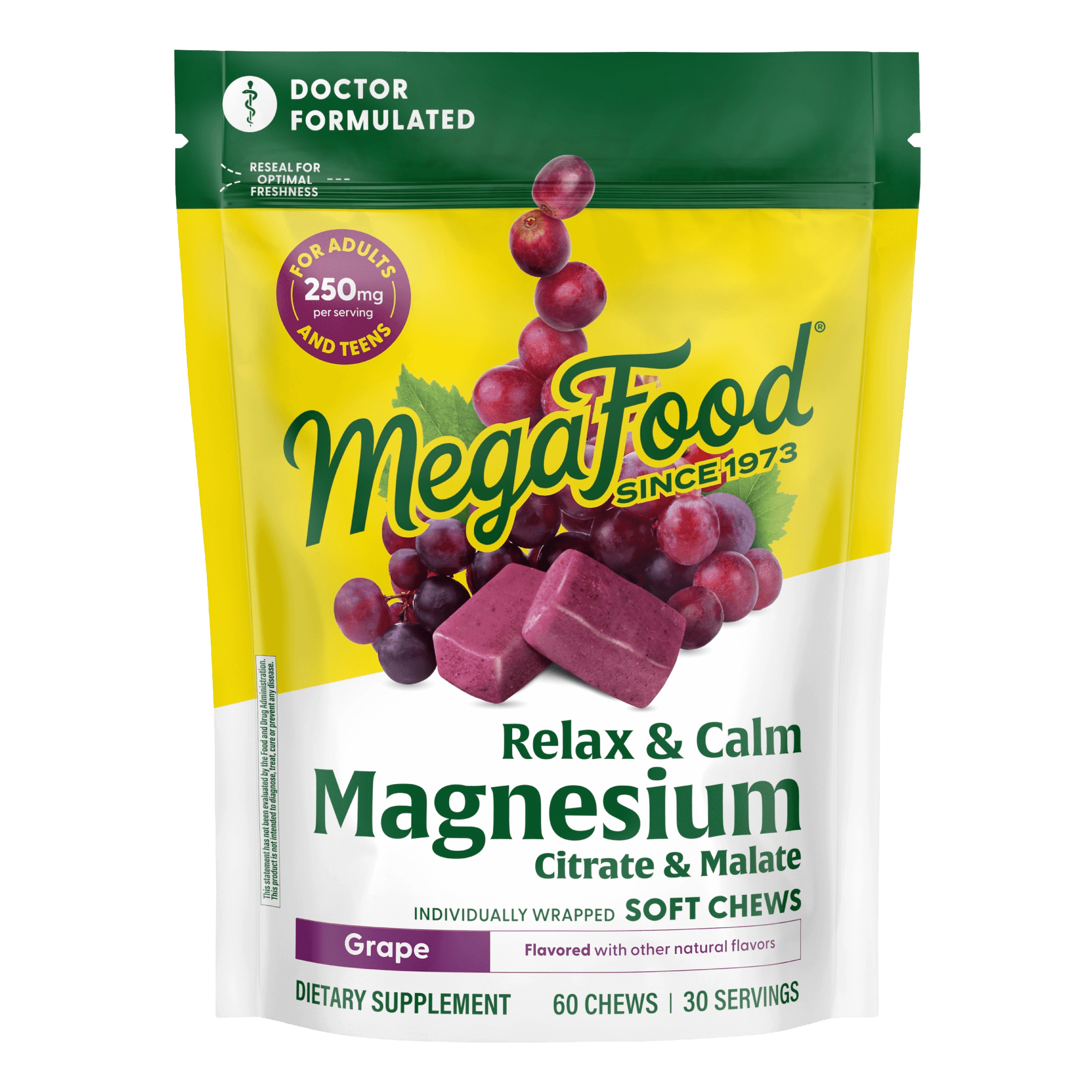 Relax + Calm† Magnesium Soft Chews | Grape-Flavor Chews | MegaFood