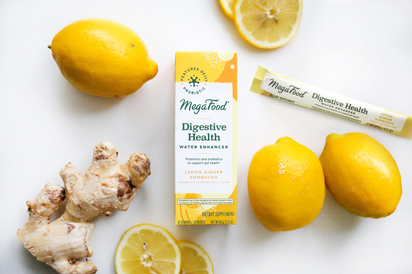 Ginger Mojito Mocktail Recipe featuring our Lemon Ginger Digestive Health Water Enhancer