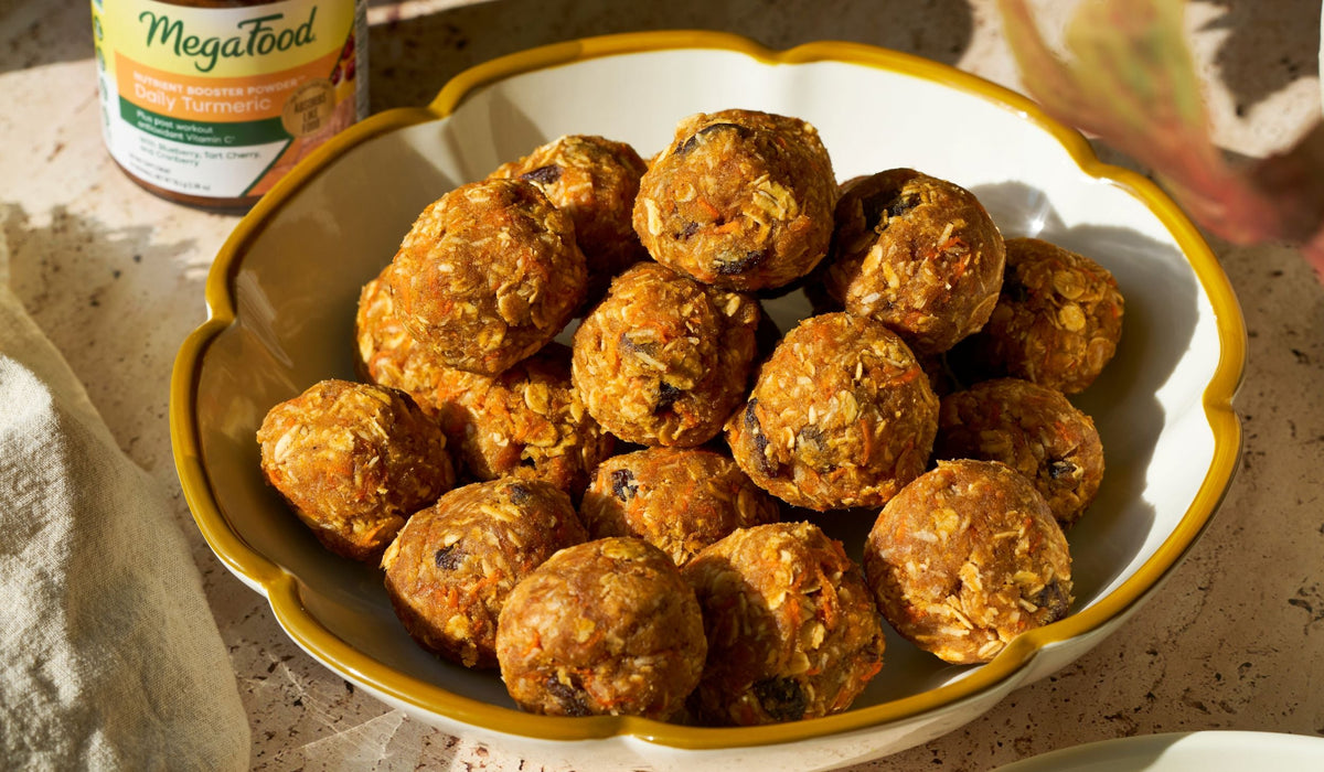 Turmeric Carrot Cake Energy Bites