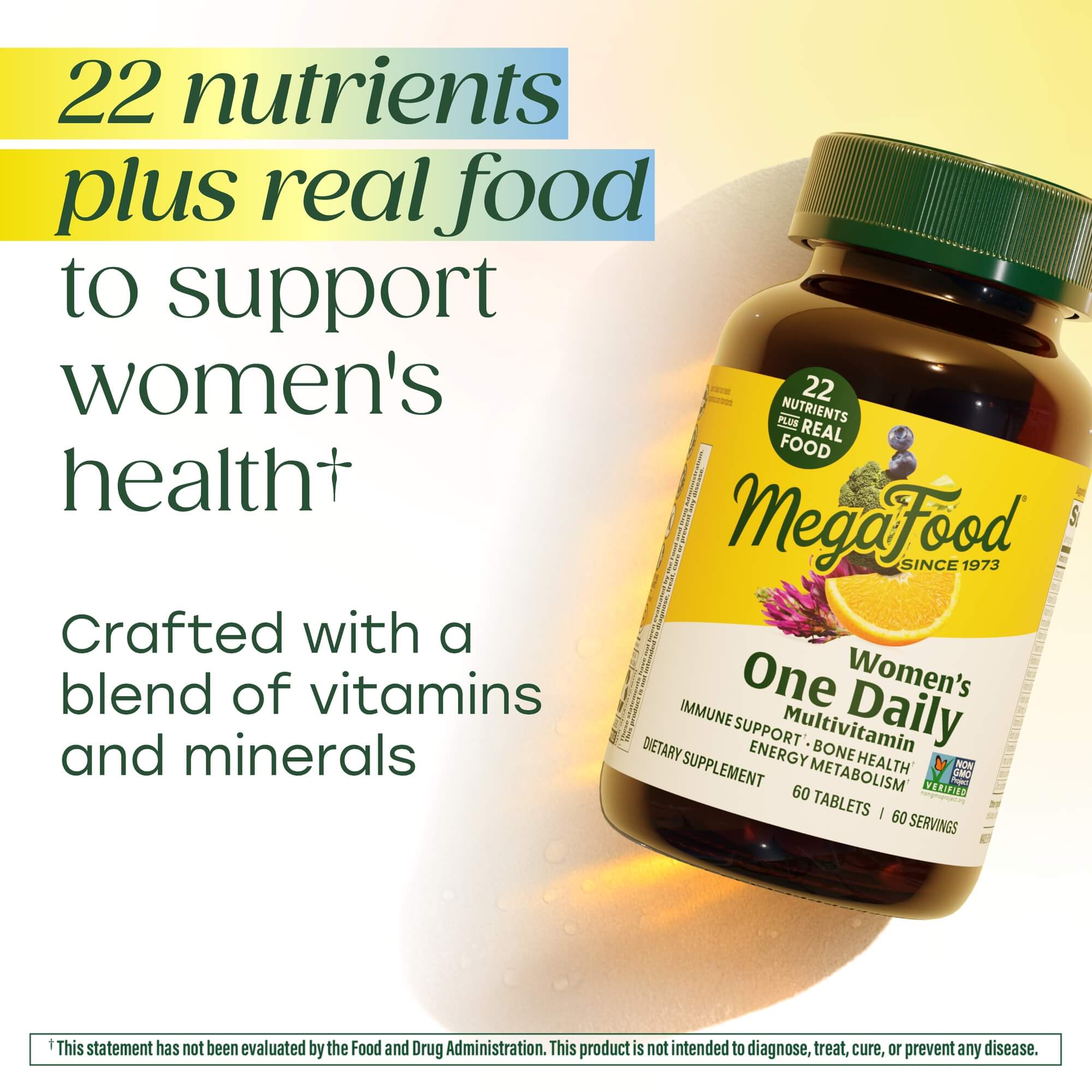 Women's One Daily has 22 nutrients plus real food