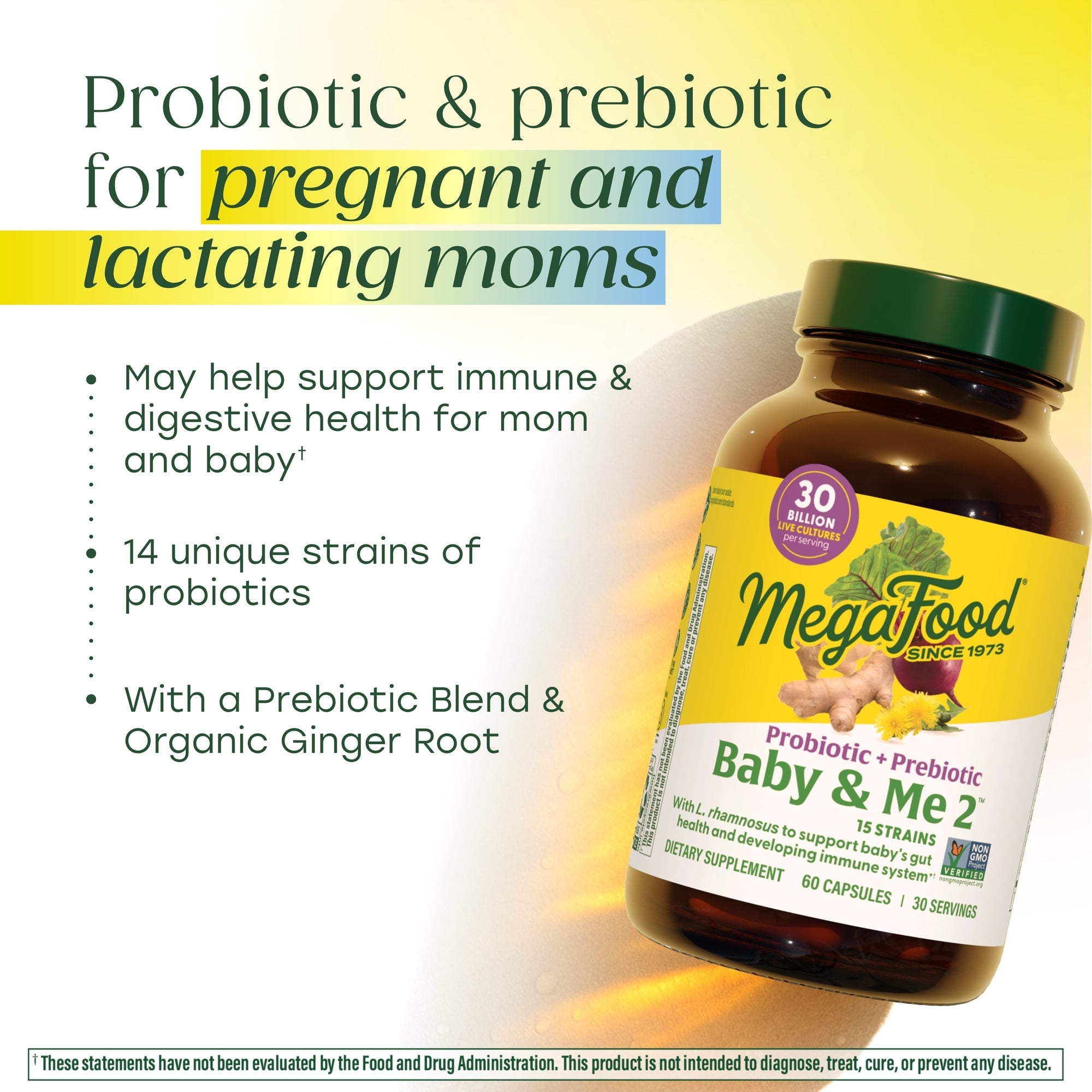 Baby & Me 2™ Prenatal Probiotic + Prebiotic
