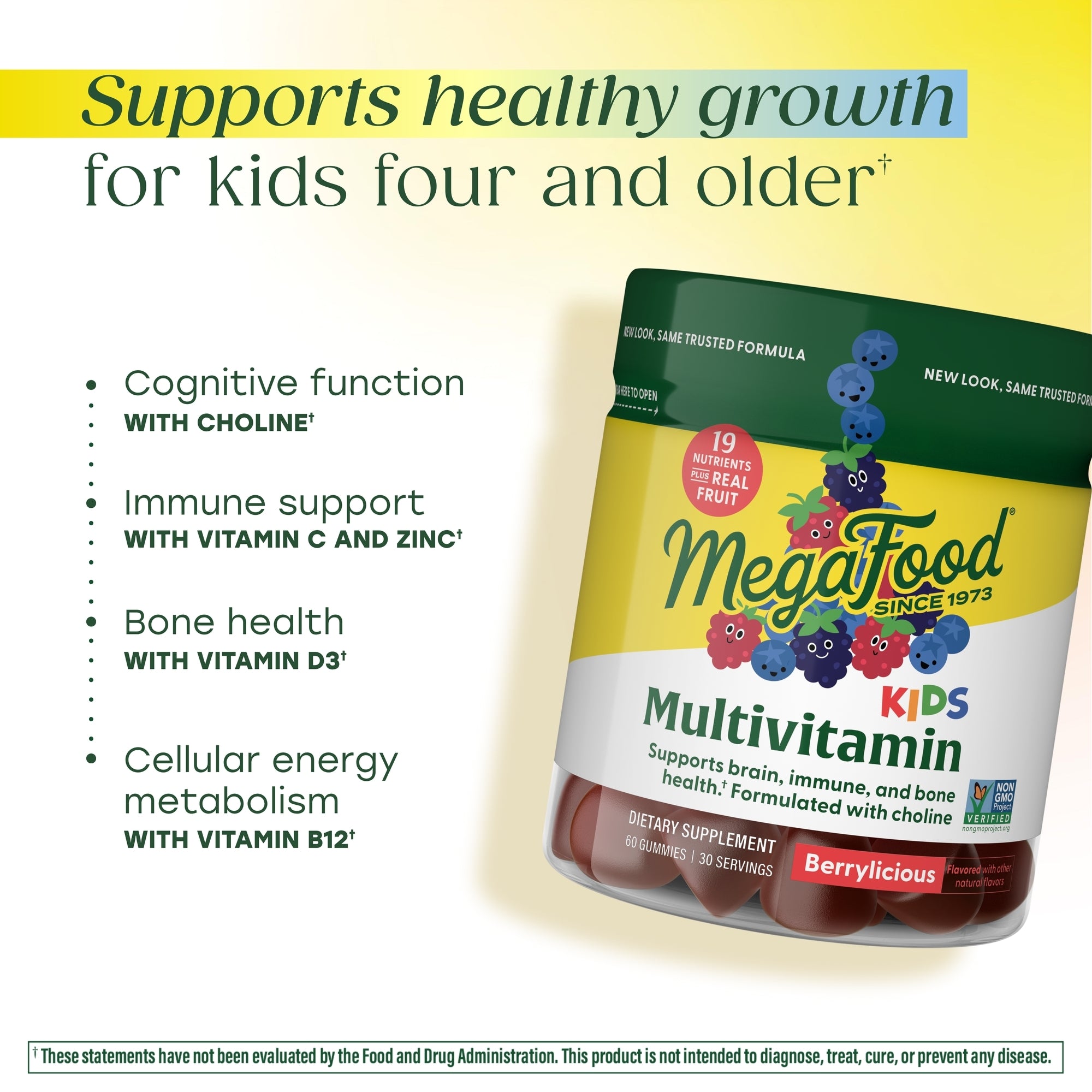 Supports healthy growth for kids four and older