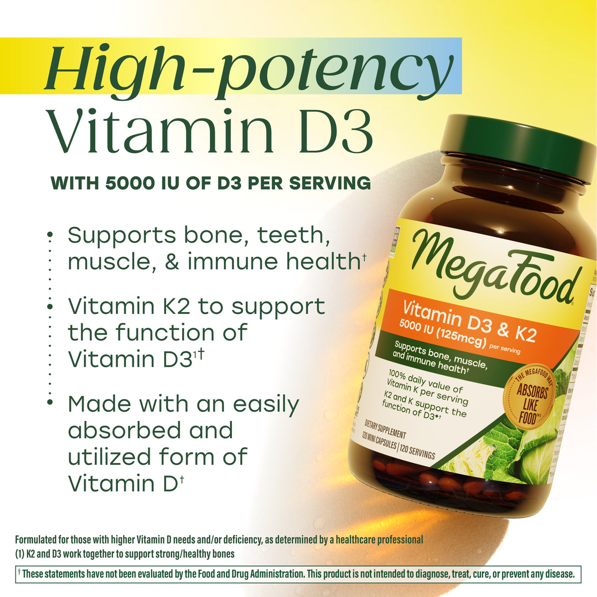 Vitamin D3 5000 IU (125 mcg) plus K & K2