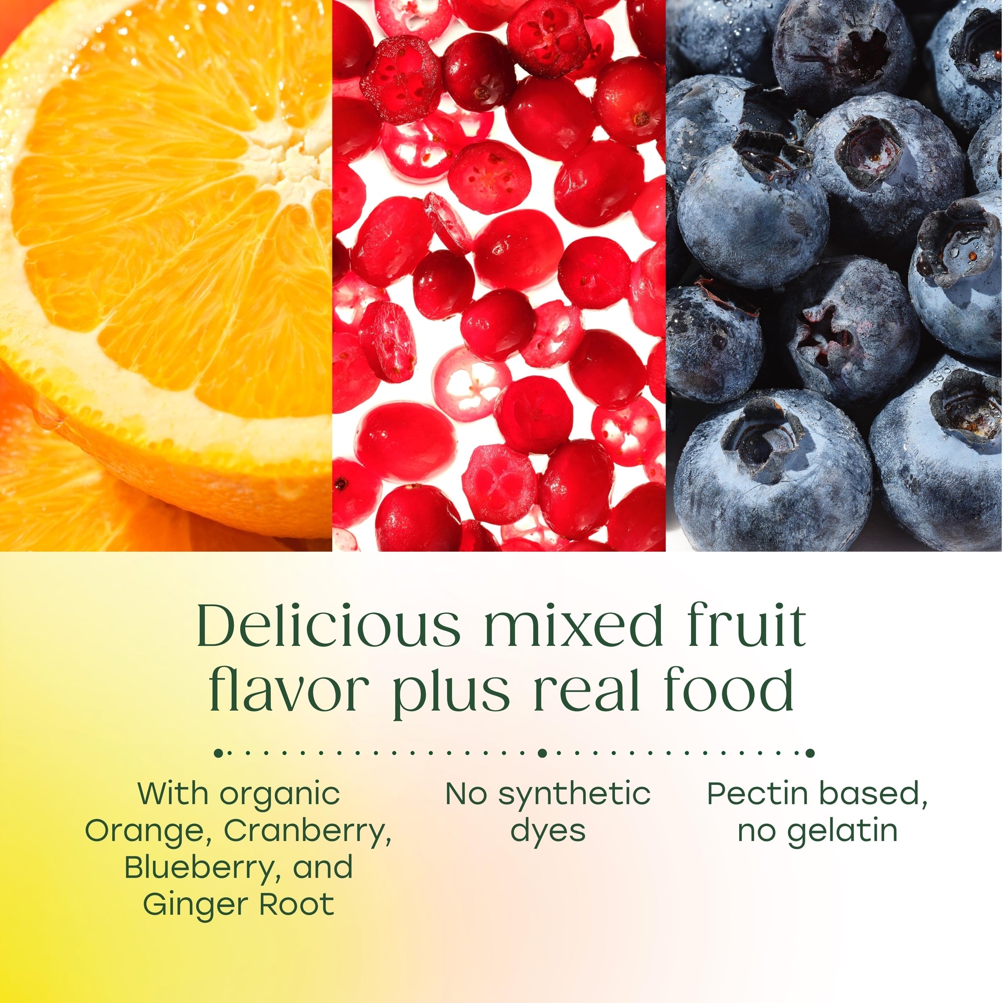 Delicious mixed fruit flavor plus real food