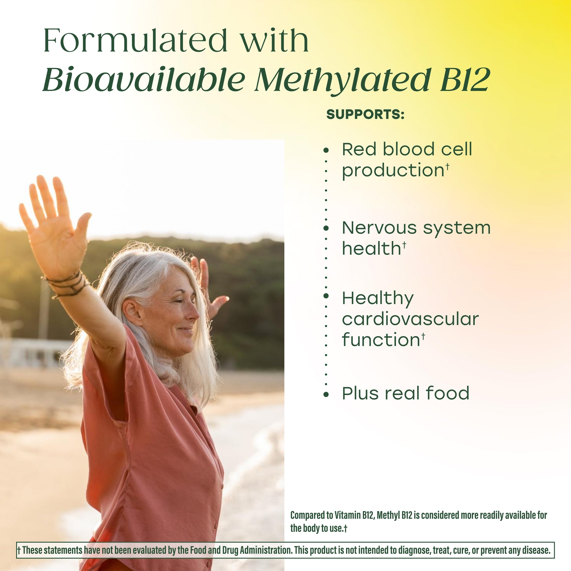 Formulated with bioavailable methylated B12