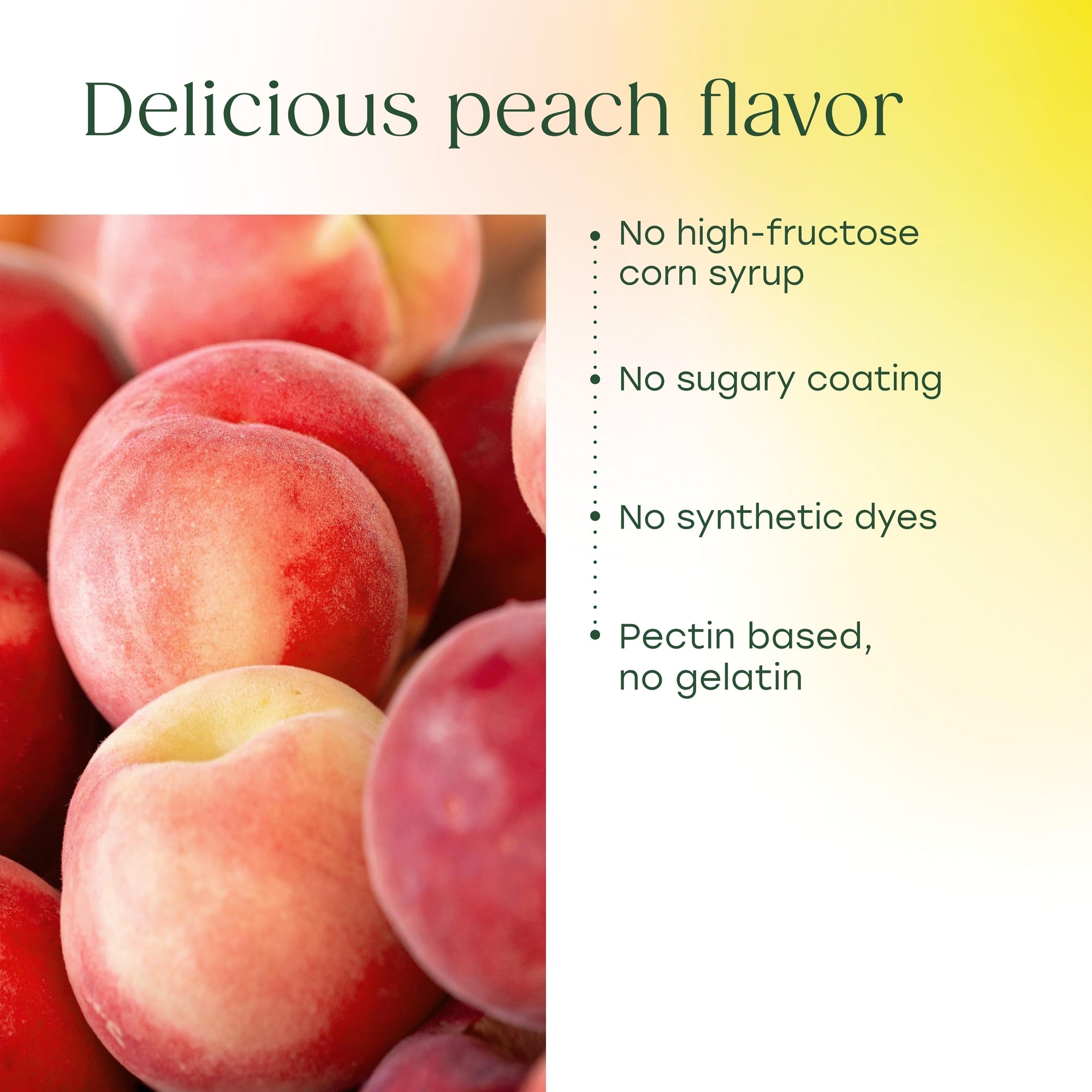 Delicious peach flavor