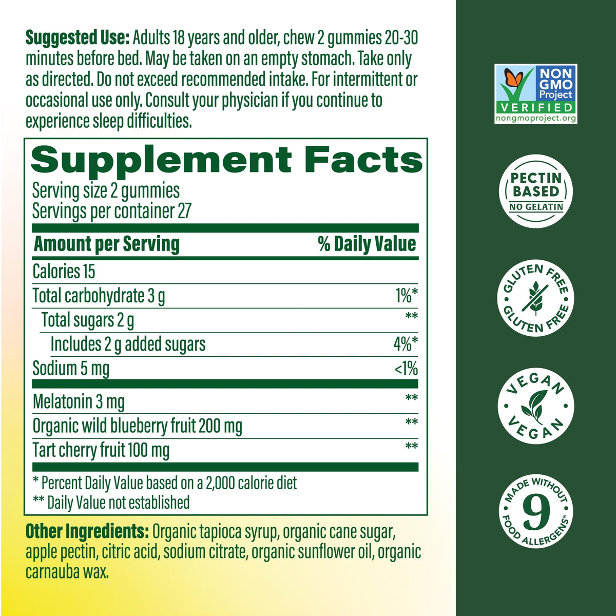 Melatonin Sleep Gummies, 3mg