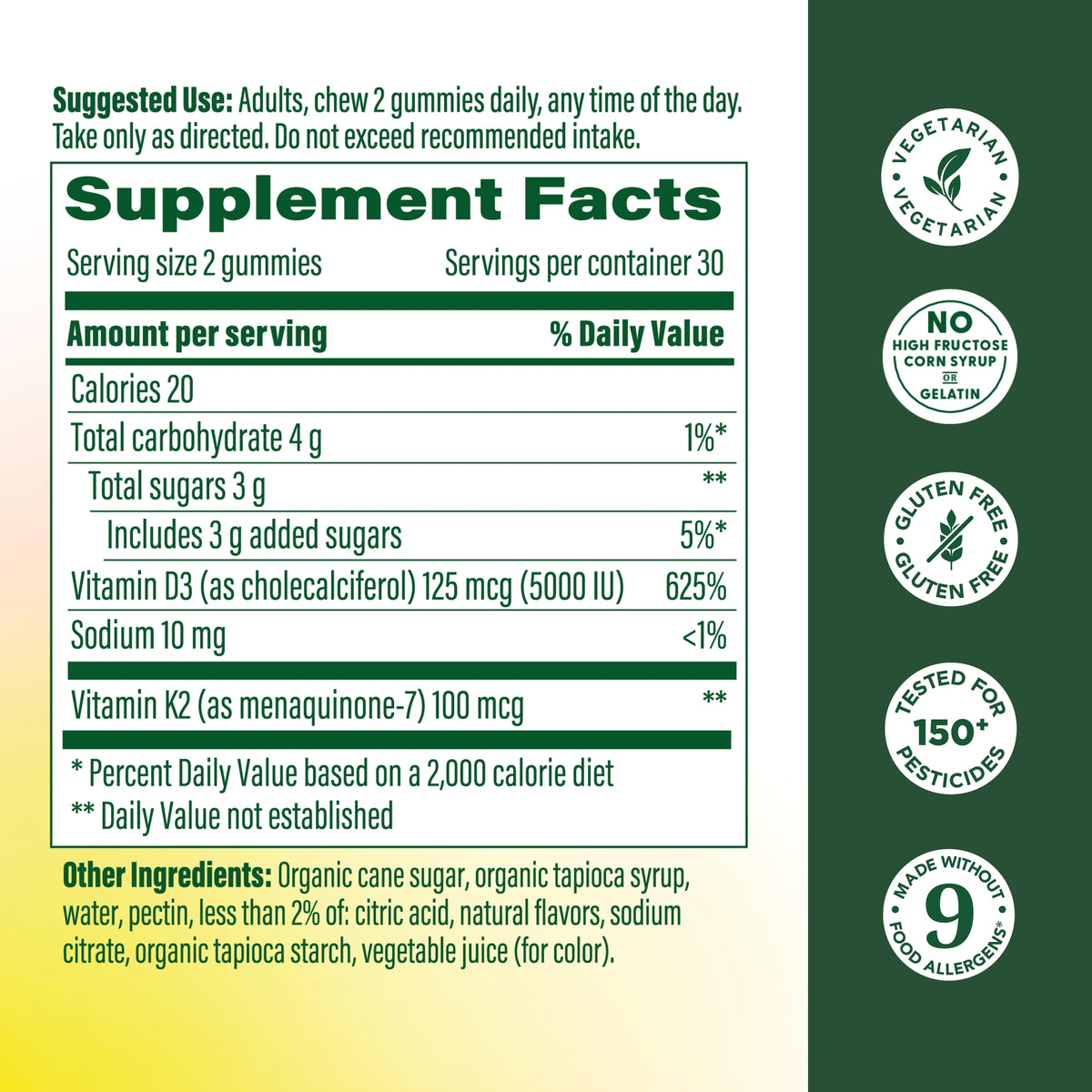 Vitamin D3 & K2 5000 IU Gummies (125 mcg)