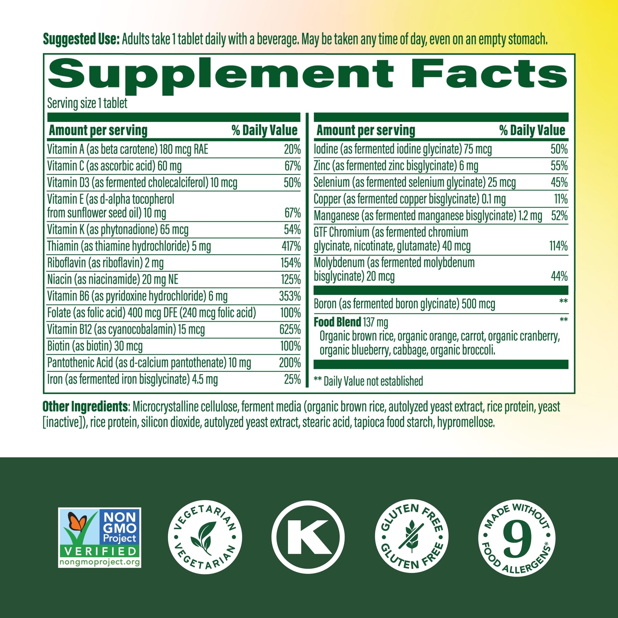 One Daily Multivitamin