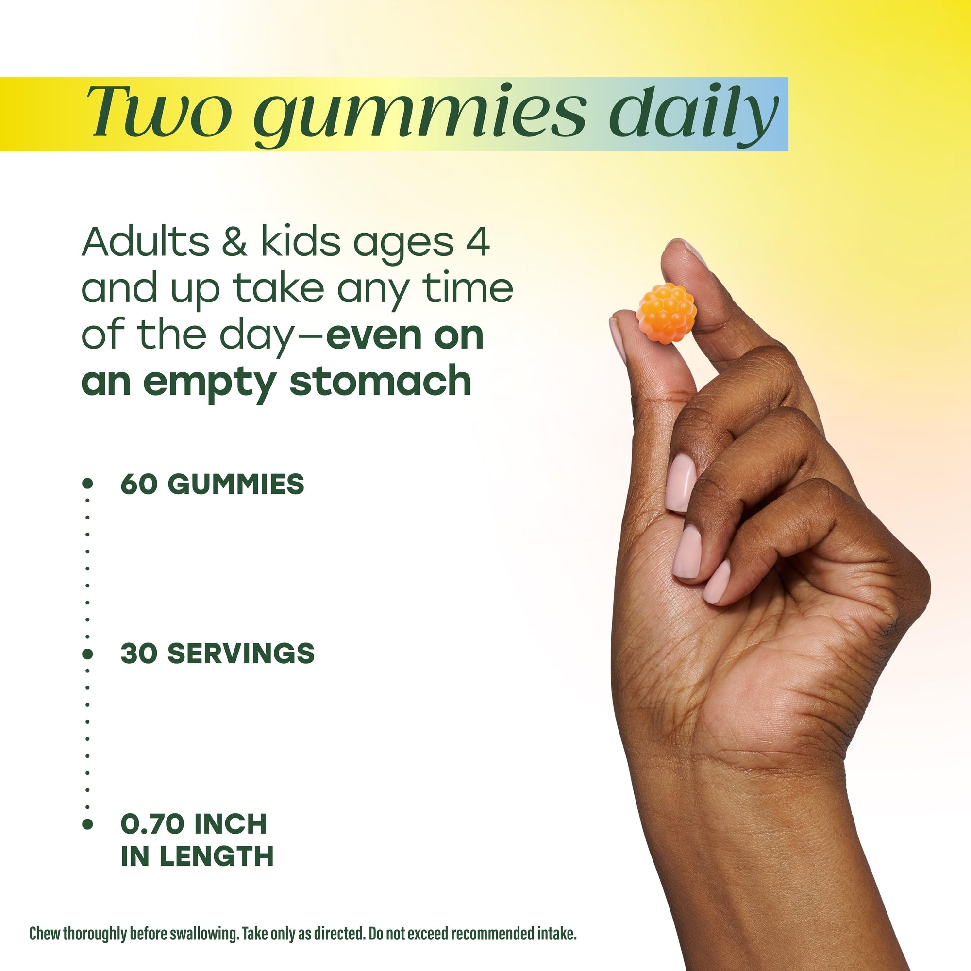 Two gummies daily