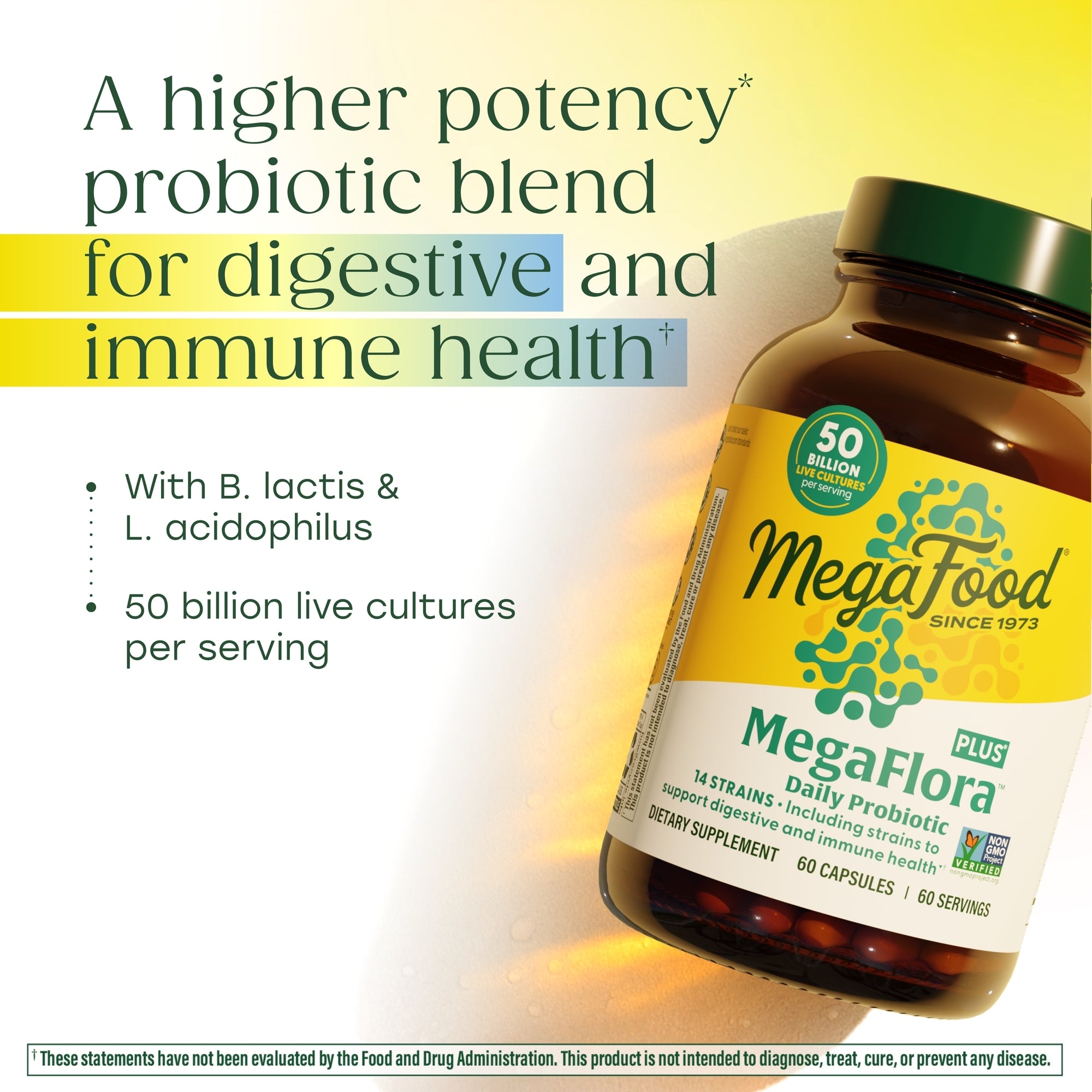 MegaFlora® Probiotic Plus - 14 Strains - 50 Billion live cultures