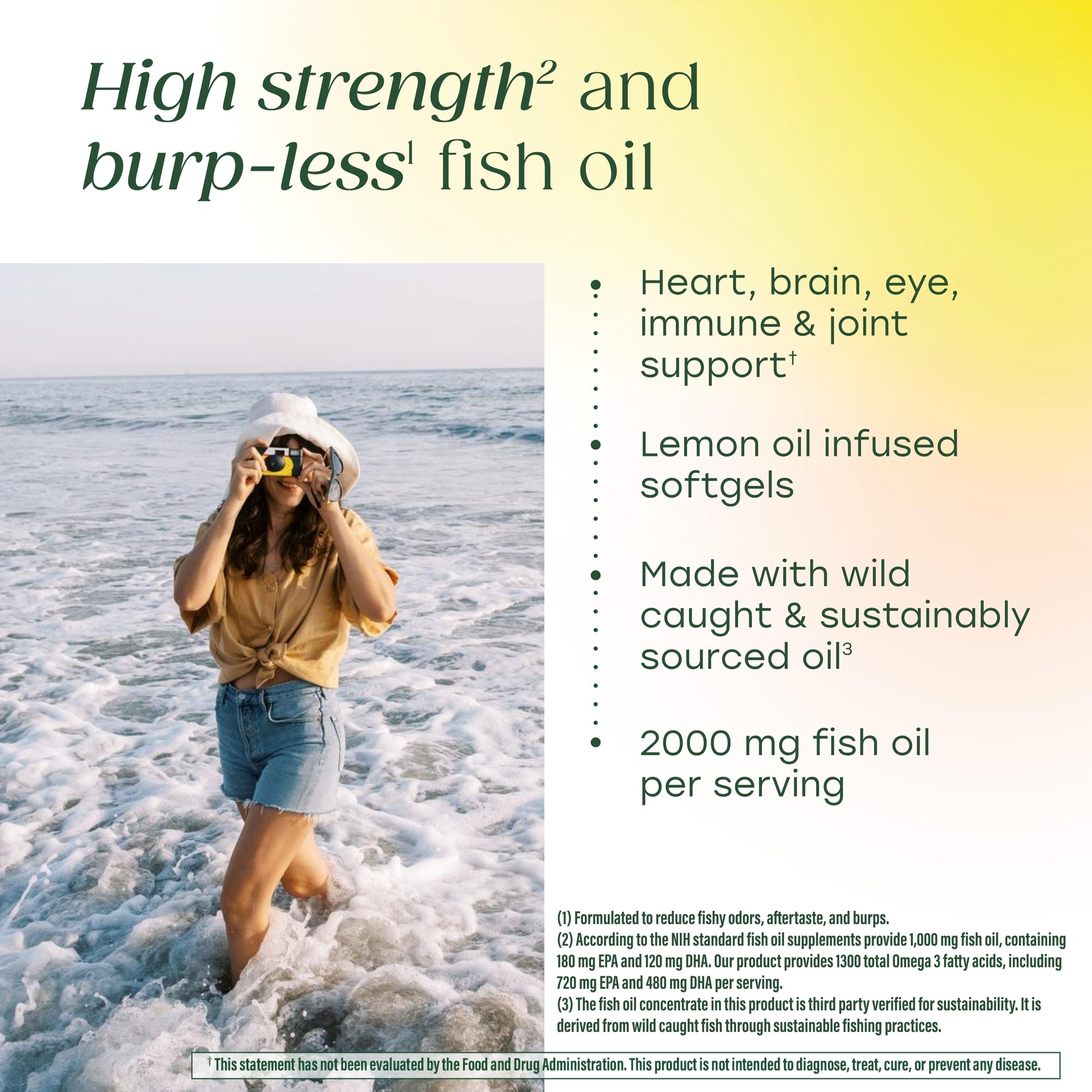 High strength and burp-less fish oil