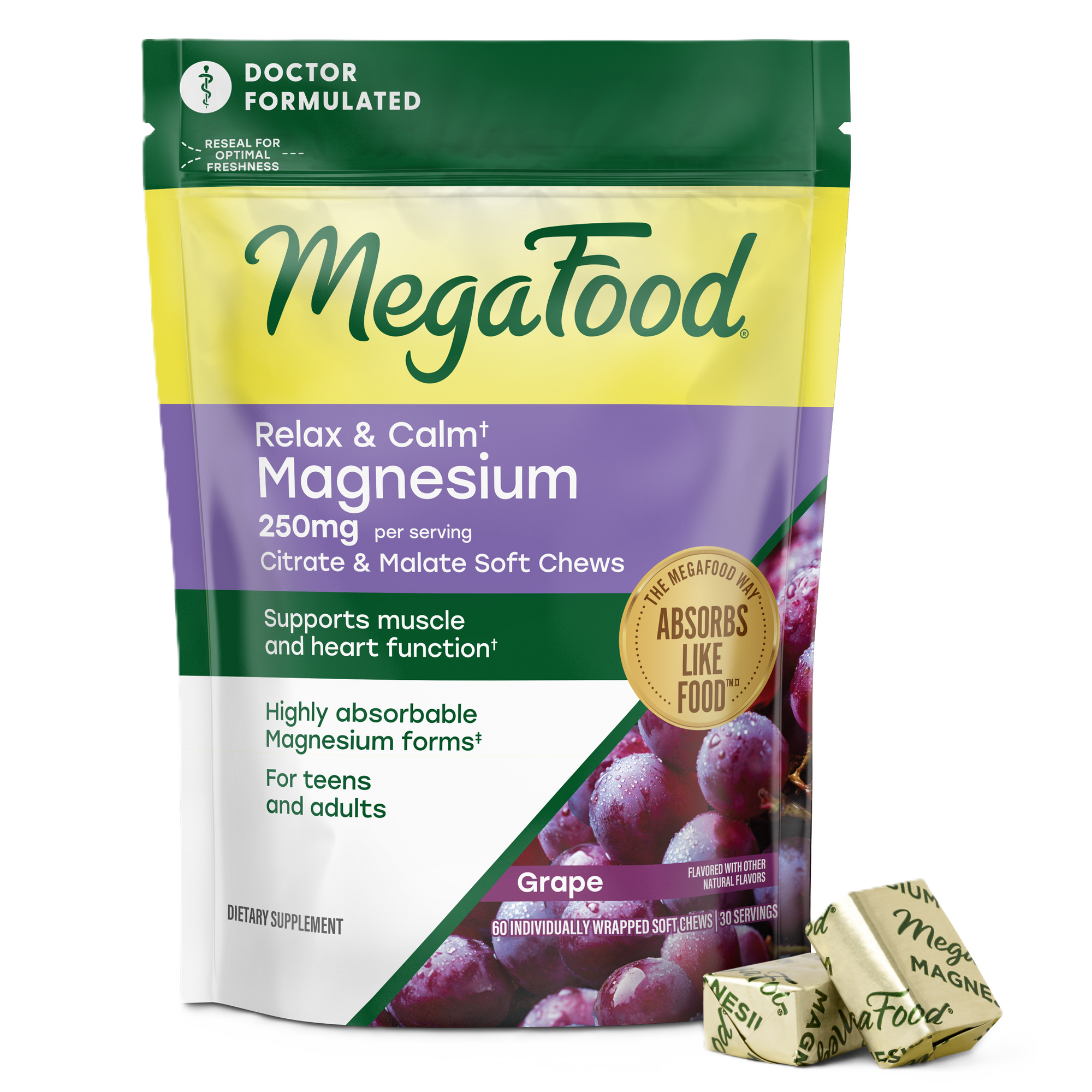Relax + Calm† Magnesium Soft Chews - Grape