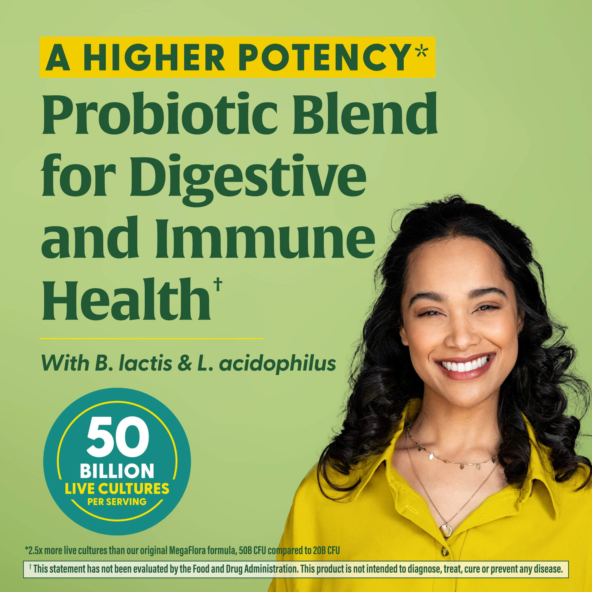 MegaFlora Plus is a higher potency probiotic blend for digestive and immune health