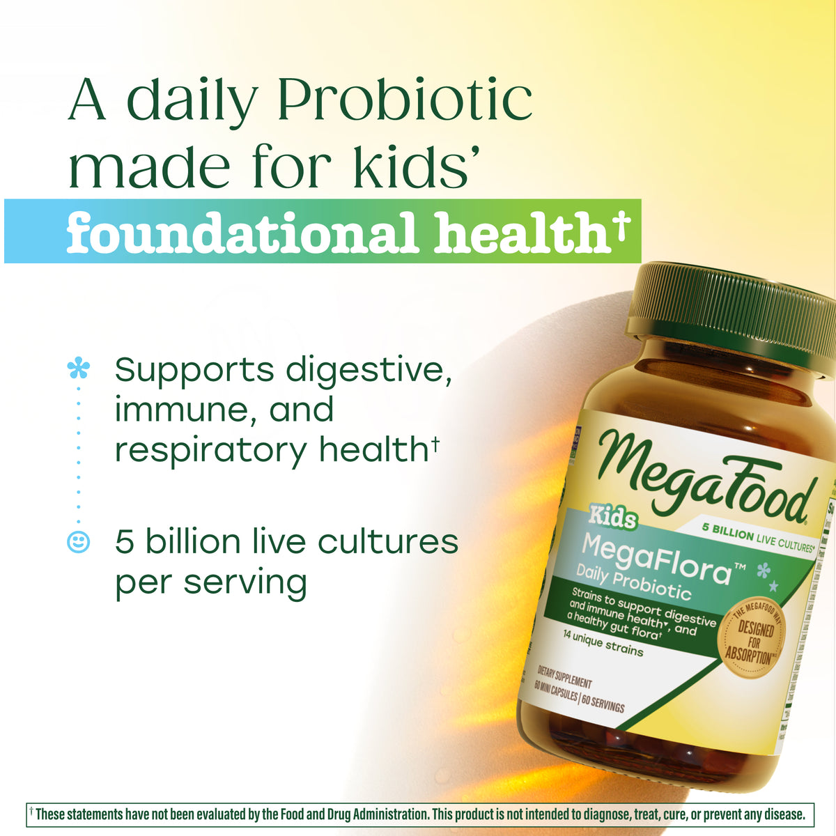MegaFlora® Kids Probiotic - 14 Strains - 5 Billion live cultures
