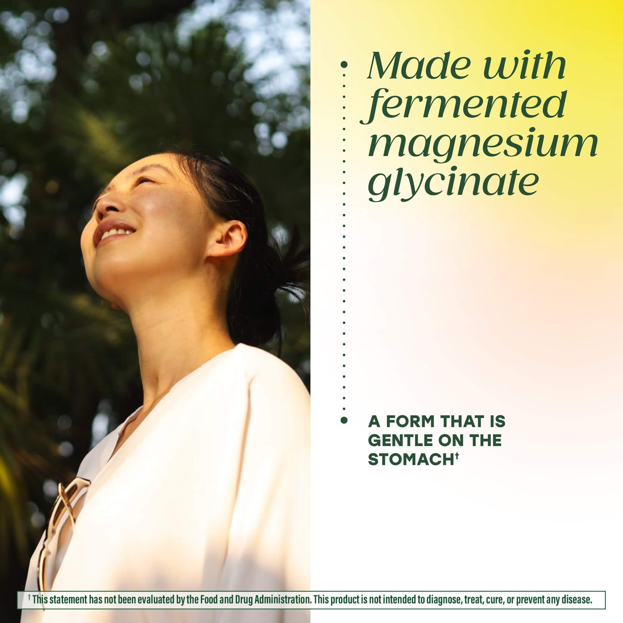 Made with fermented magnesium glycinate