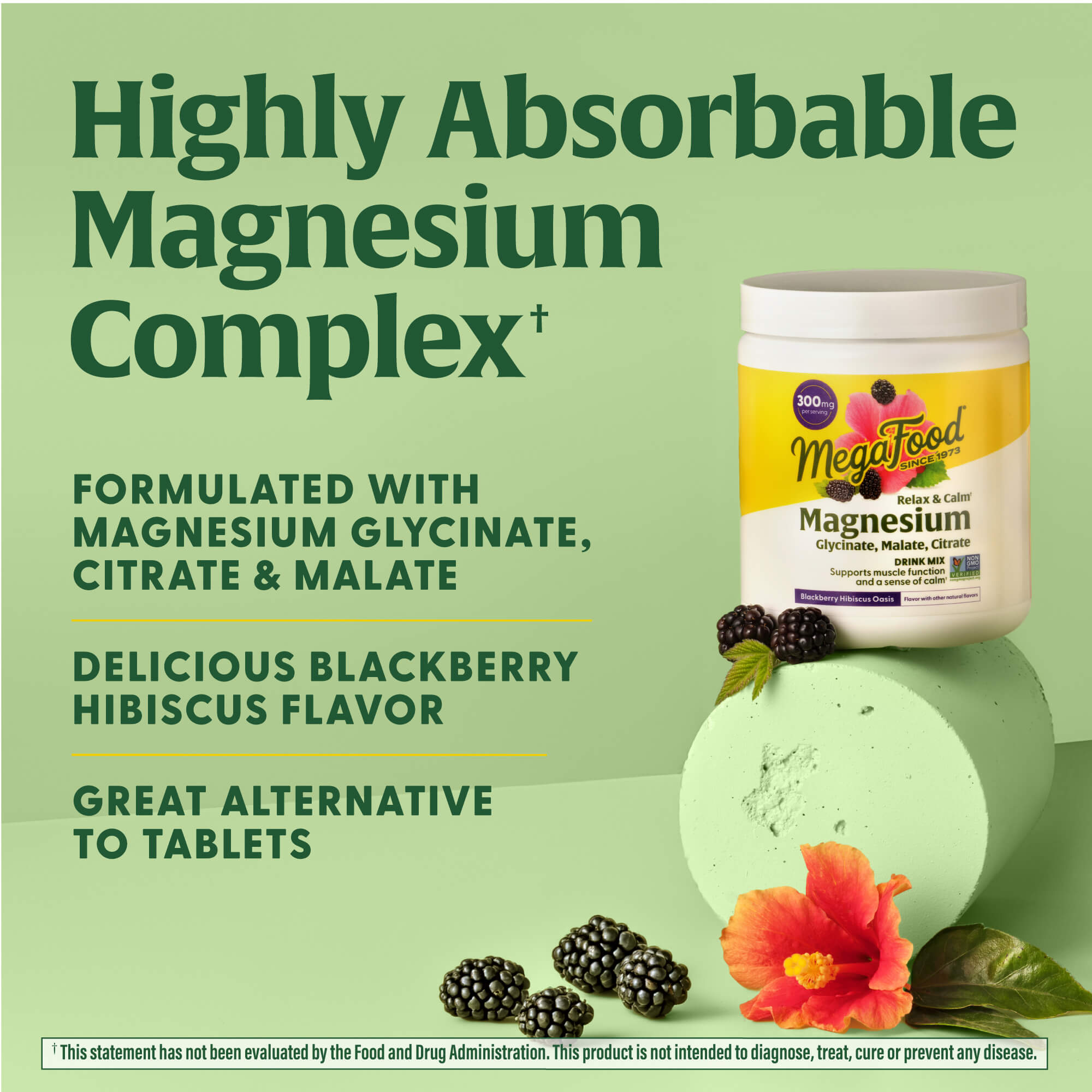 Relax + Calm† Magnesium Powder - Blackberry Hibiscus Oasis Flavor