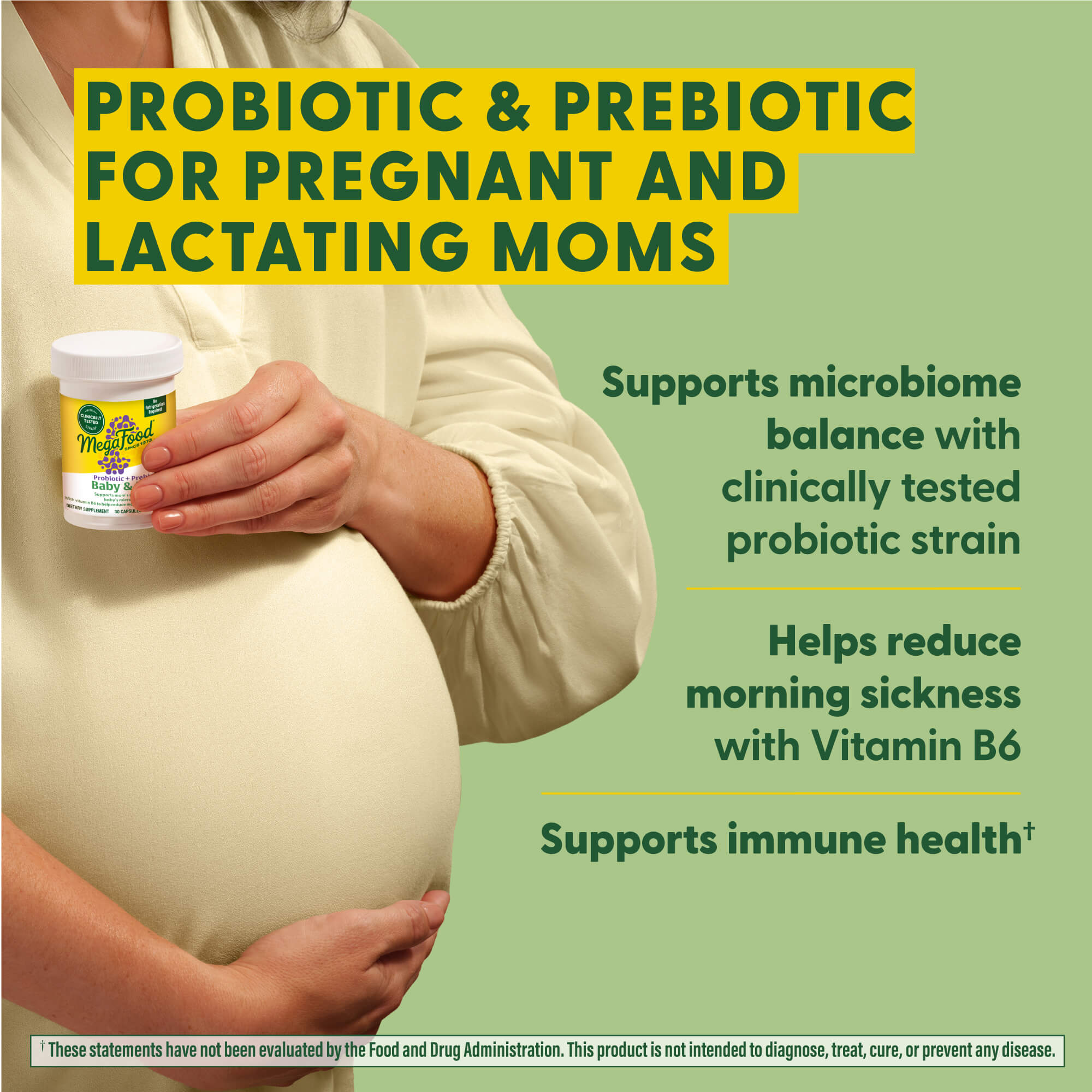 Baby & Me 2 Prenatal Probiotic + Prebiotic - Shelf Stable - Clinically Tested Strain