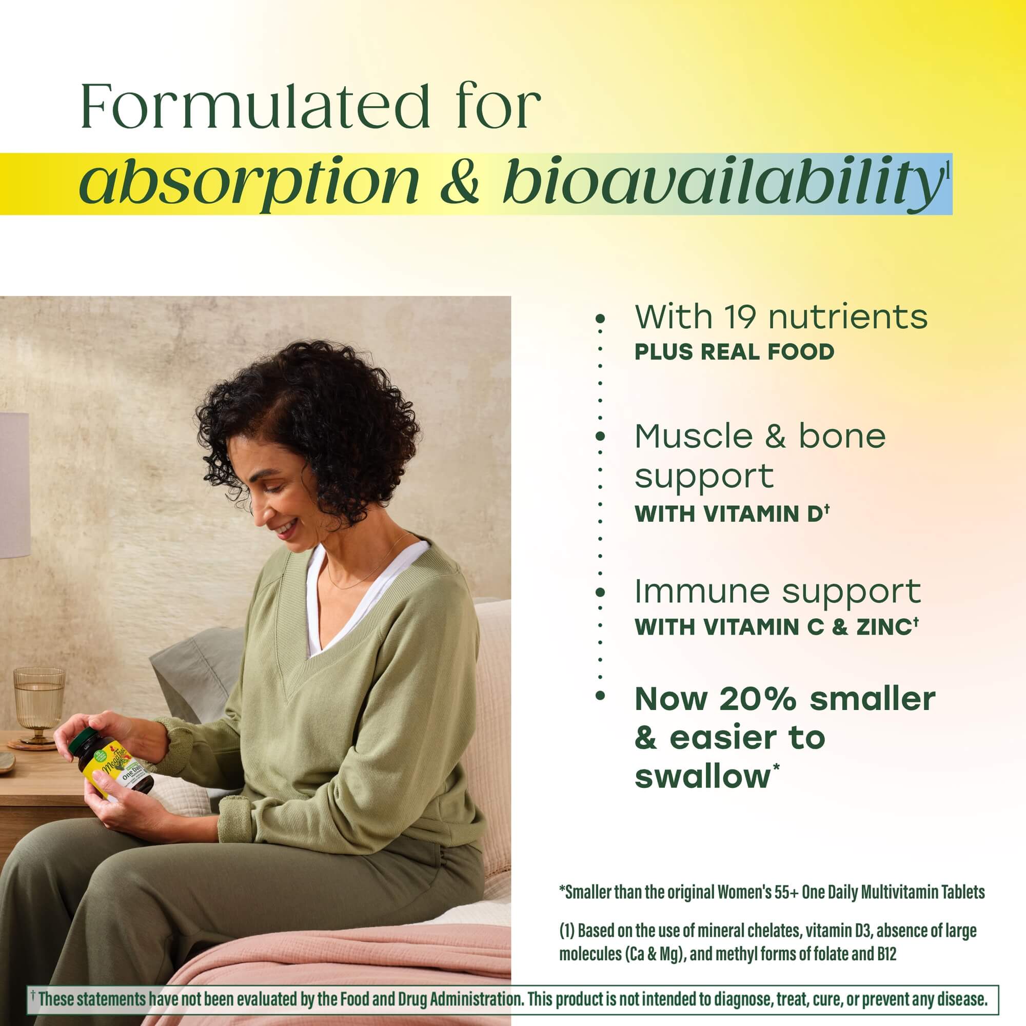 Women's 55+ One Daily formulated for absorption and bioavailability
