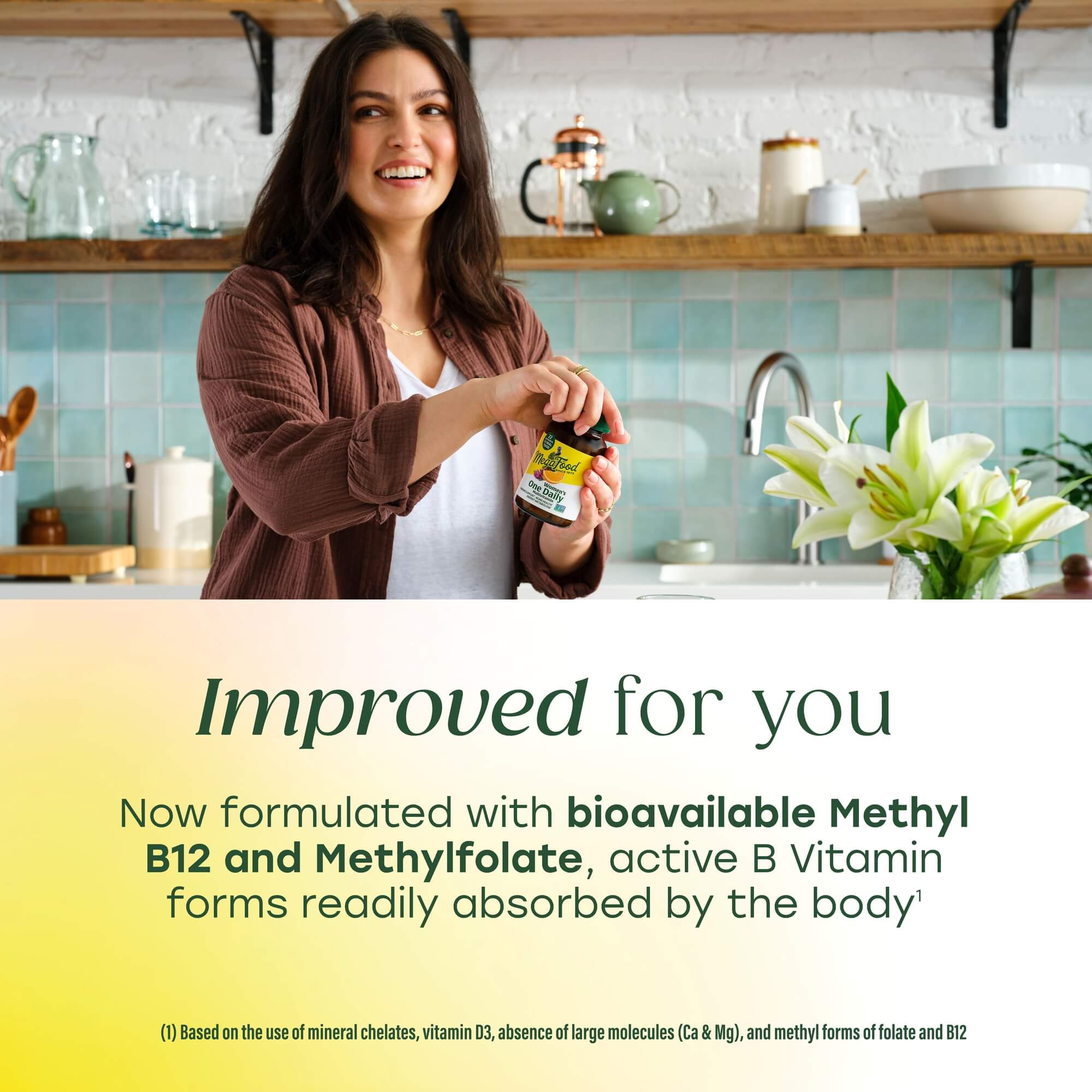 Women's One Daily with bioavailable methyl B12 and methylfolate