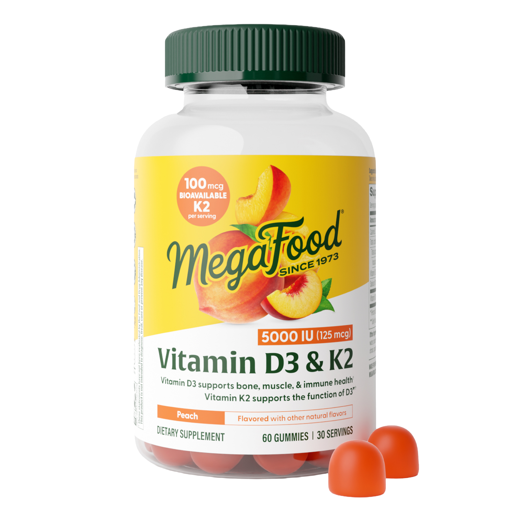 Vitamin D3+ K2 5000 IU Gummies (125 mcg)